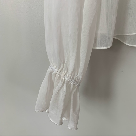 Majorelle Cream Sheer Top with Ruffle Detail Size XL - Picture 5 of 9